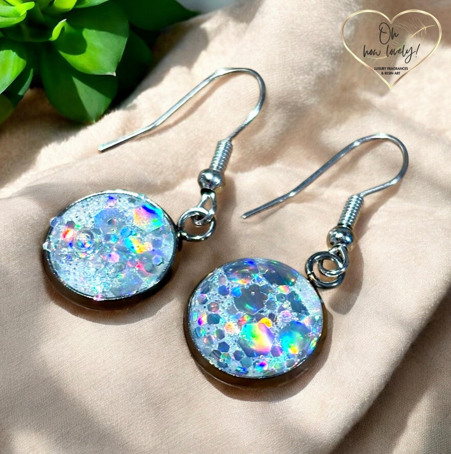 Resin Sparkle Dangle Earrings