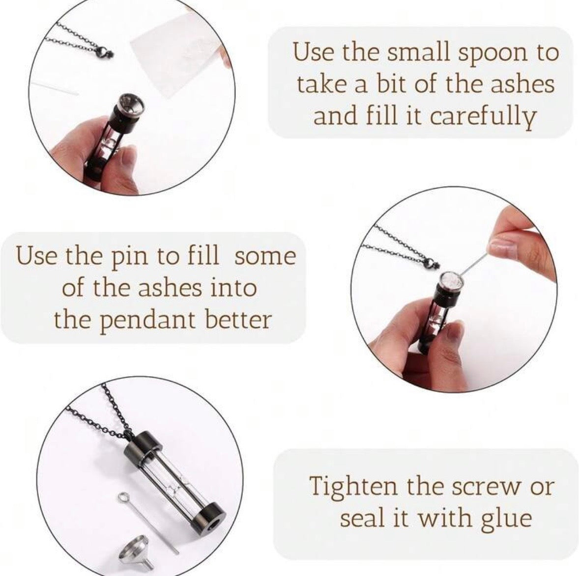 Self Fill ‘Egg Timer’ Memorial Necklace