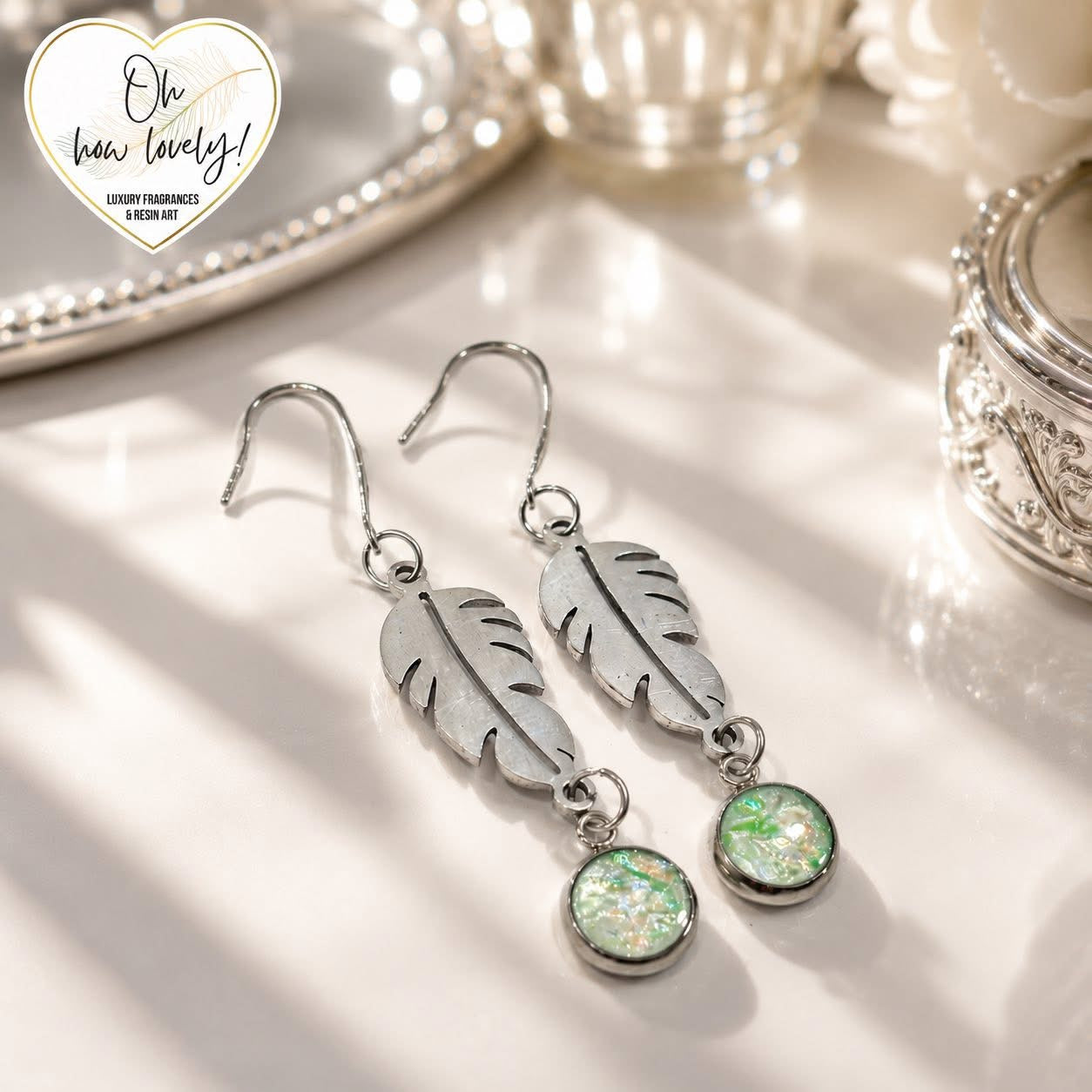 Feather Drop Earrings