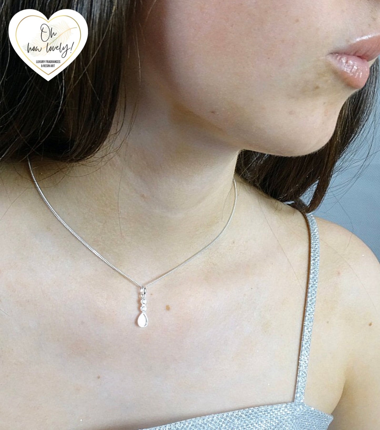 Silver Tear Drop Memorial Necklace