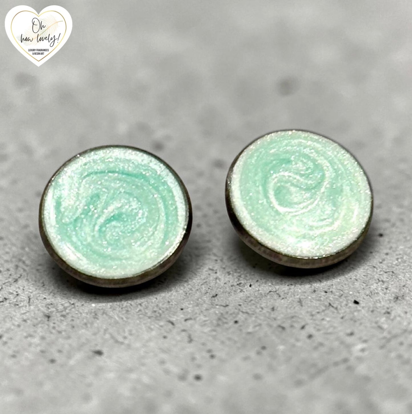 Two Tone Swirl Stud Earrings