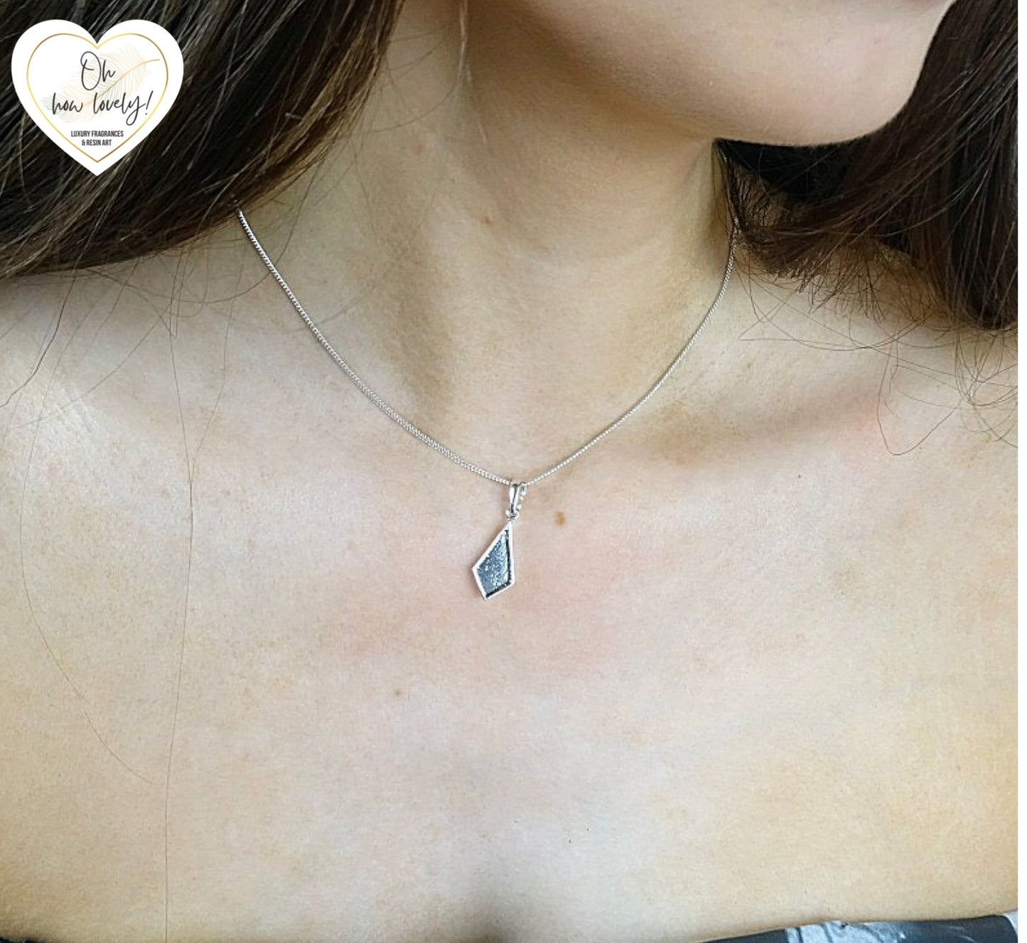 Solid Silver Kite Shaped Memorial Pendant Necklace