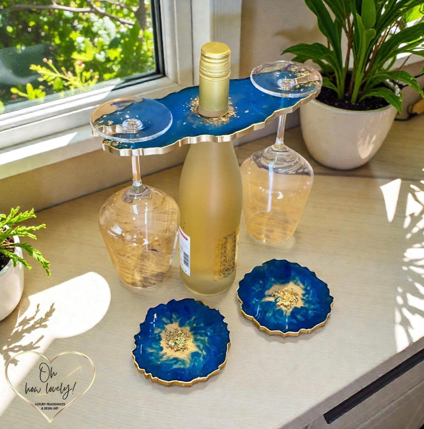 Resin Wine Butler & Coasters