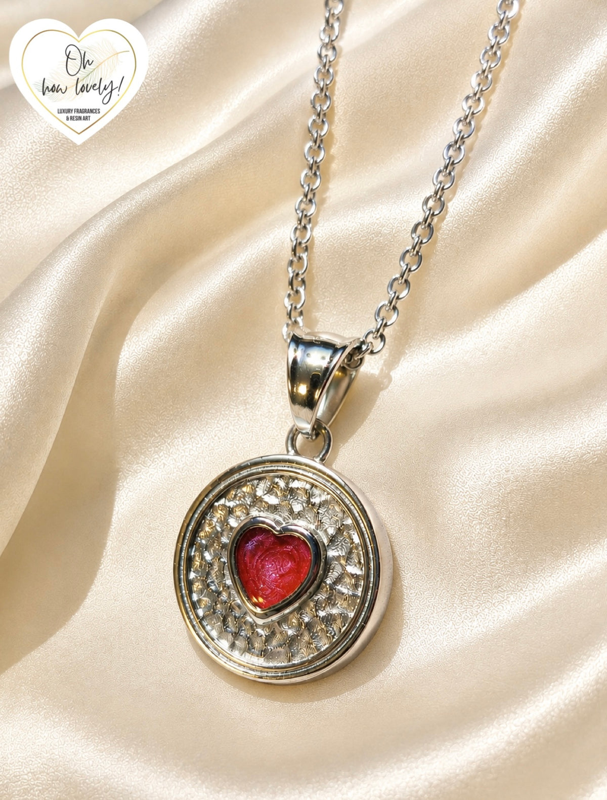 Circular Heart Memorial Necklace