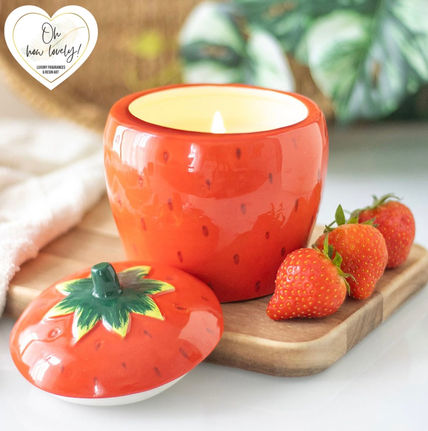 Strawberry Shaped Candle Jar