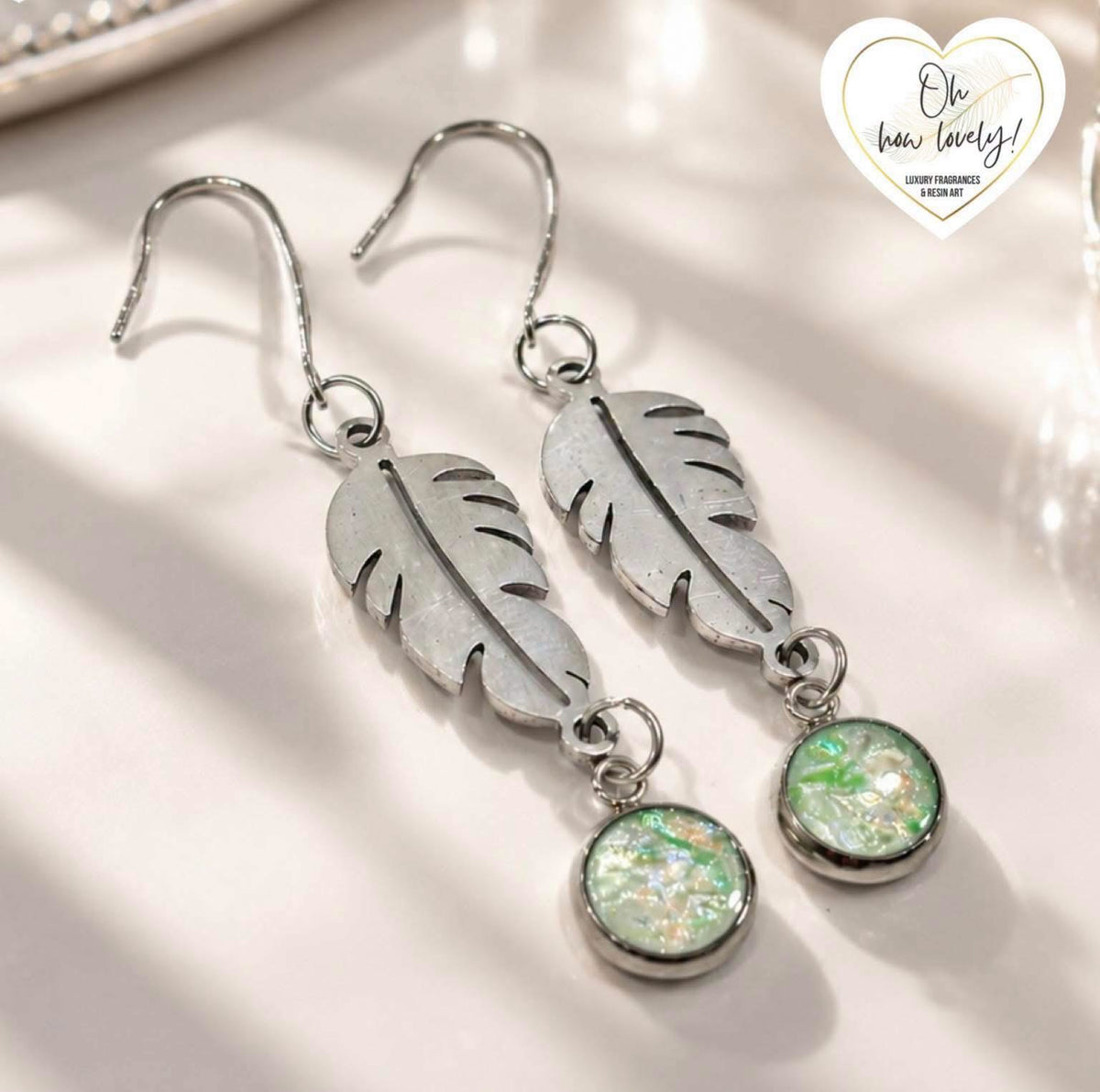 Memorial Feather Drop Earrings
