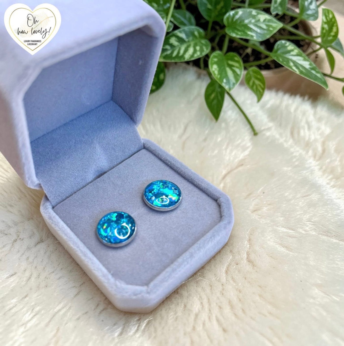 Square or Round Memorial Stud Earrings