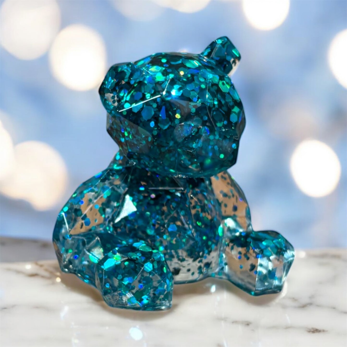 Sparkly resin bear