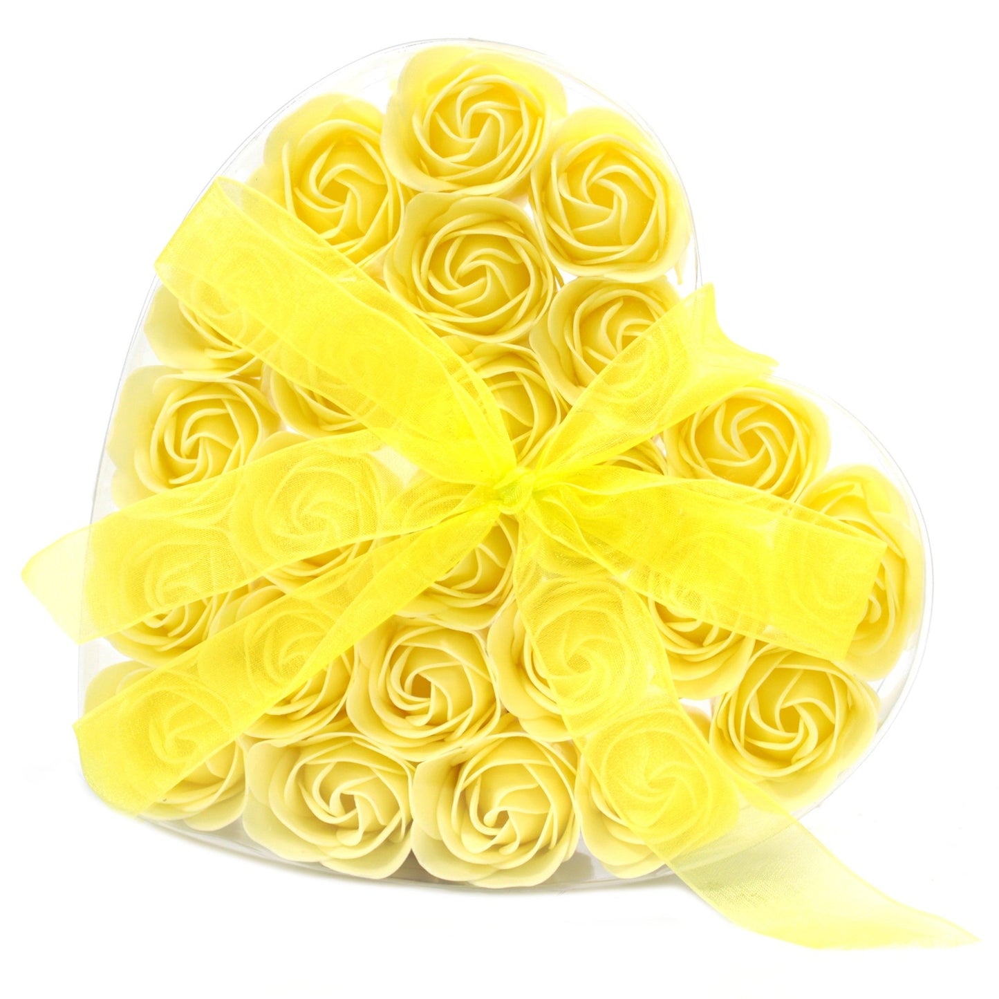 Set of 24 soap flower heart box