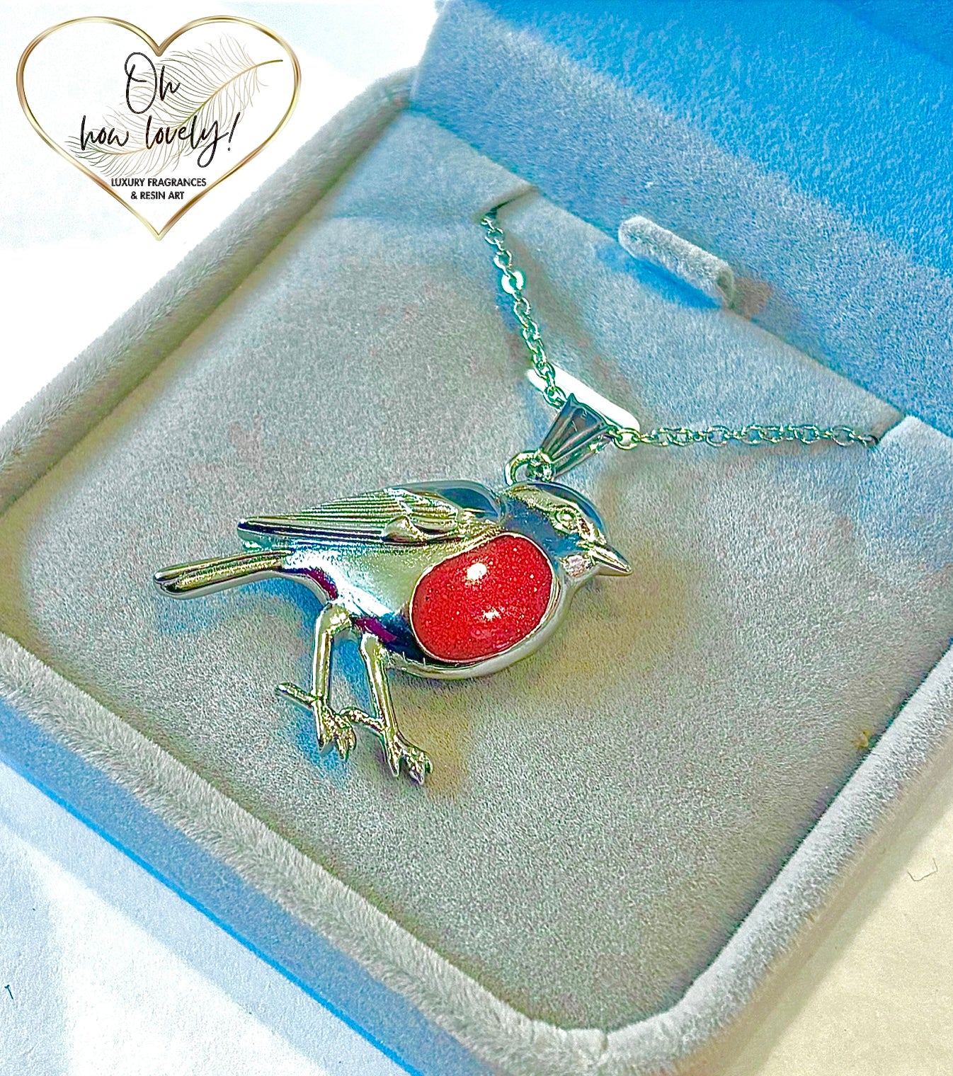 Robin Redbreast Resin Pendant & Chain