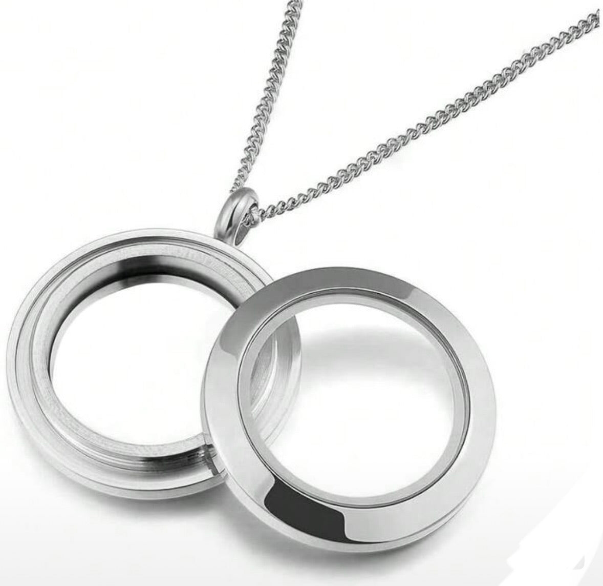 Self Fill Round Glass Frame Memorial Necklace