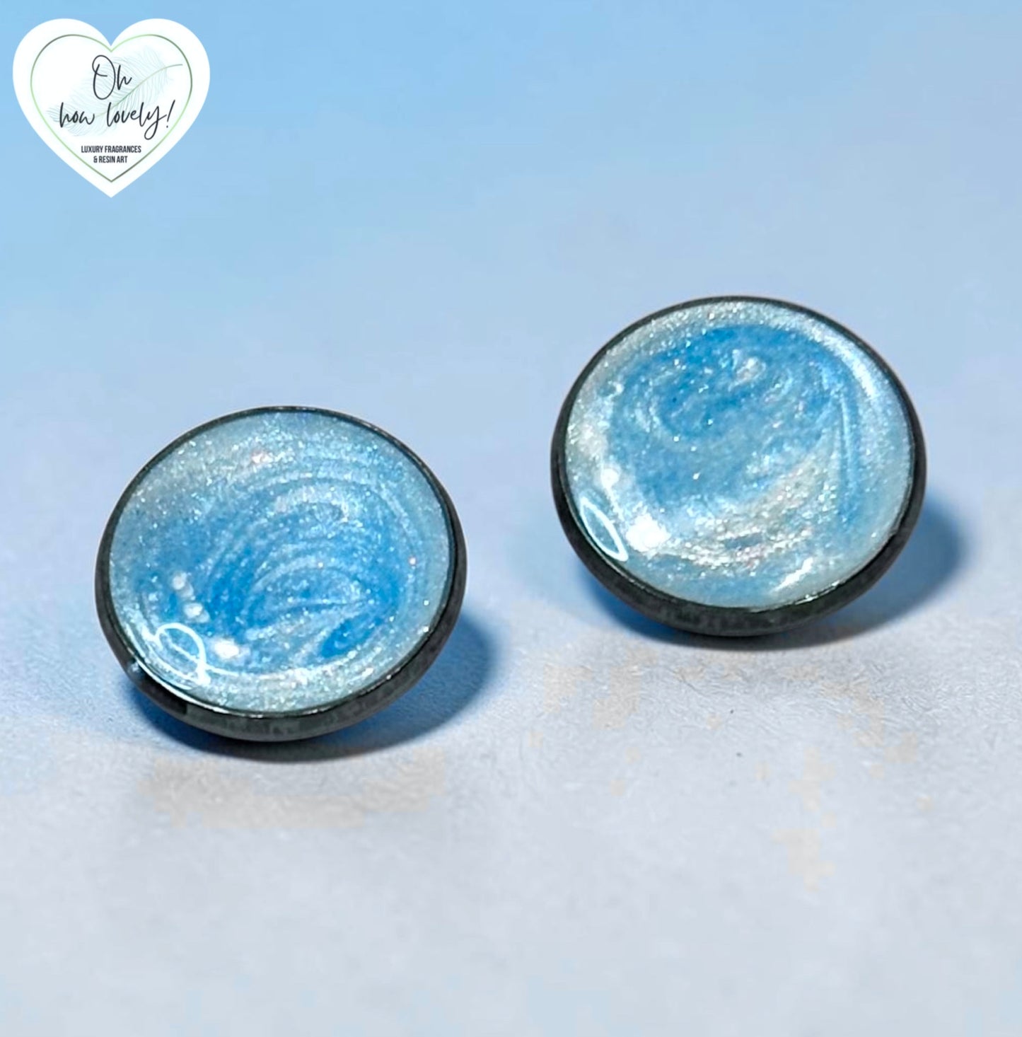 Two Tone Swirl Stud Earrings