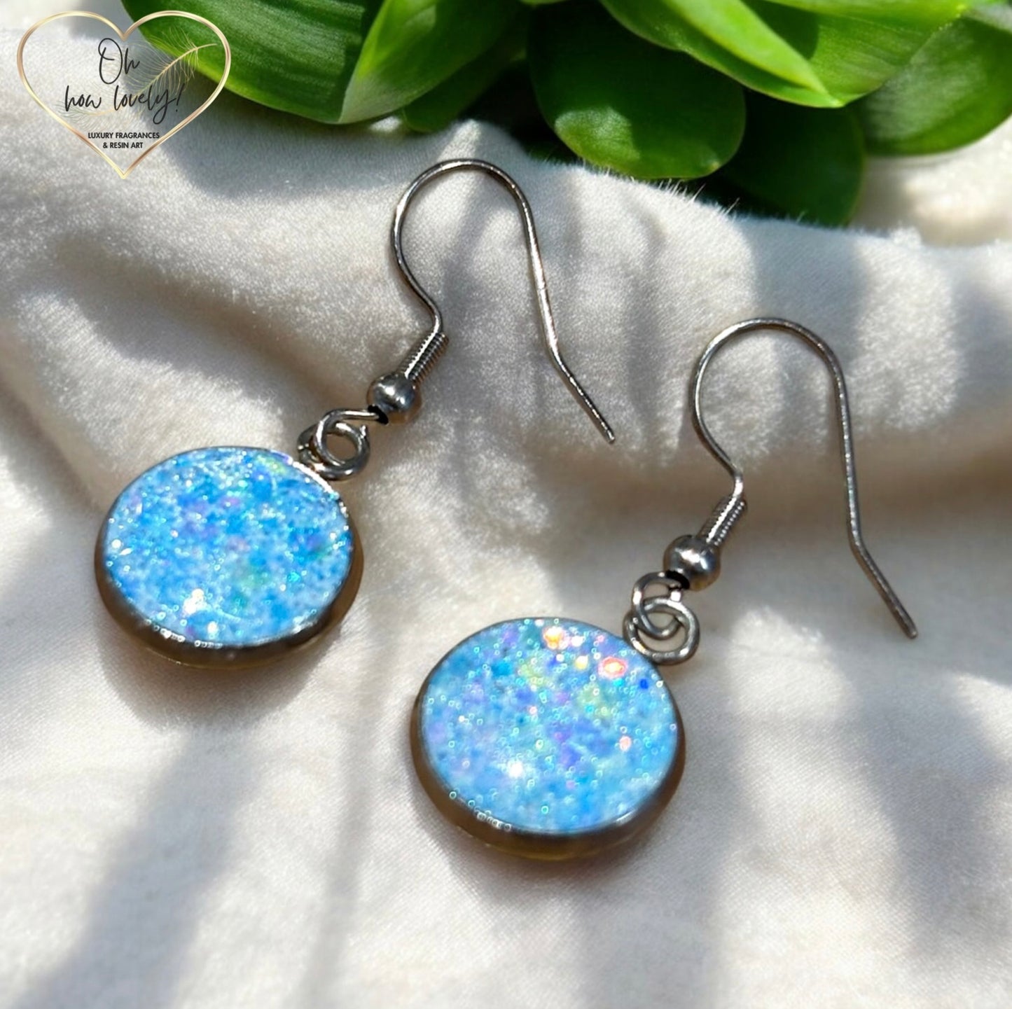 Resin Sparkle Dangle Earrings
