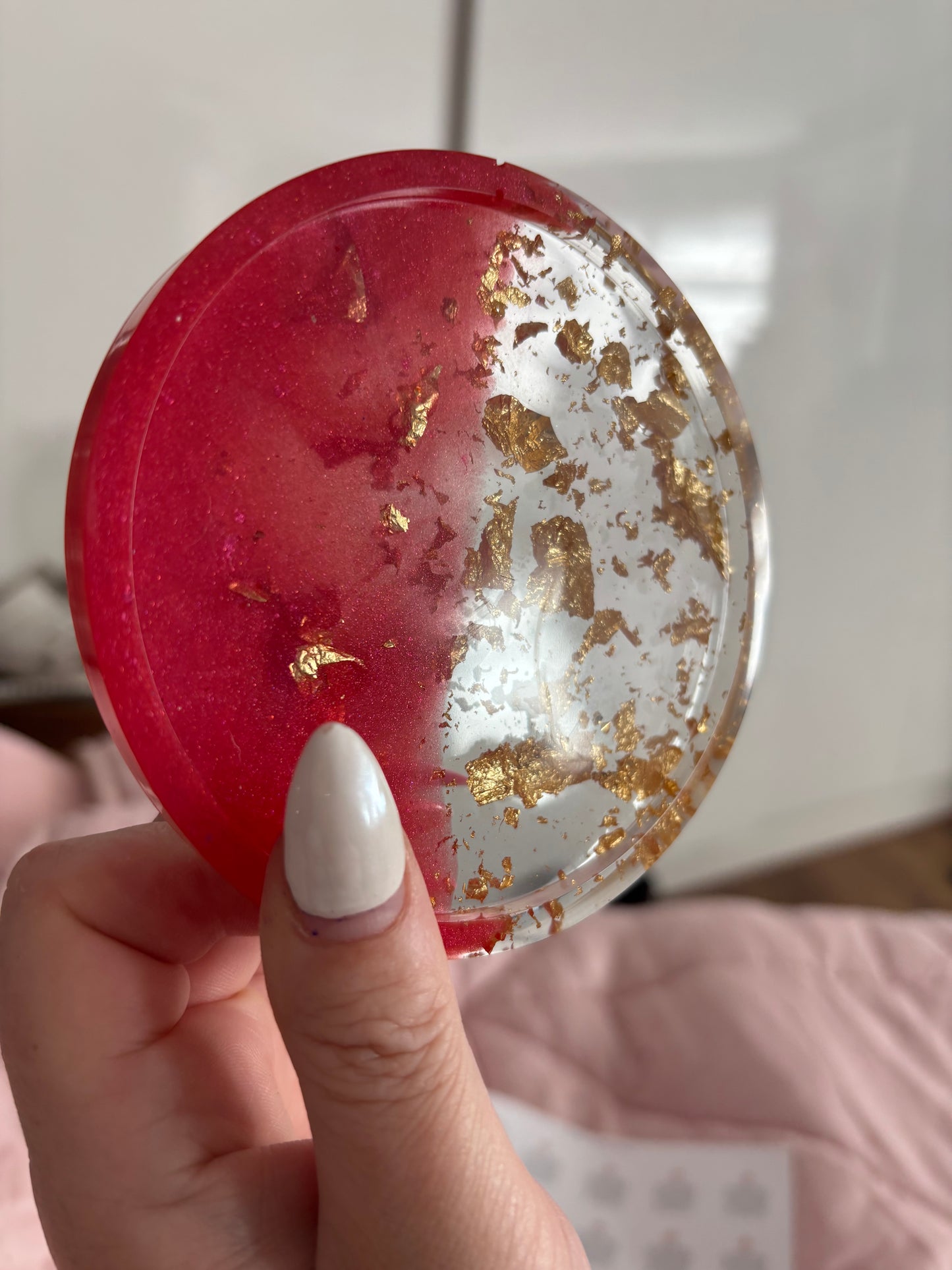 Large Gold Leaf Resin Coaster Set