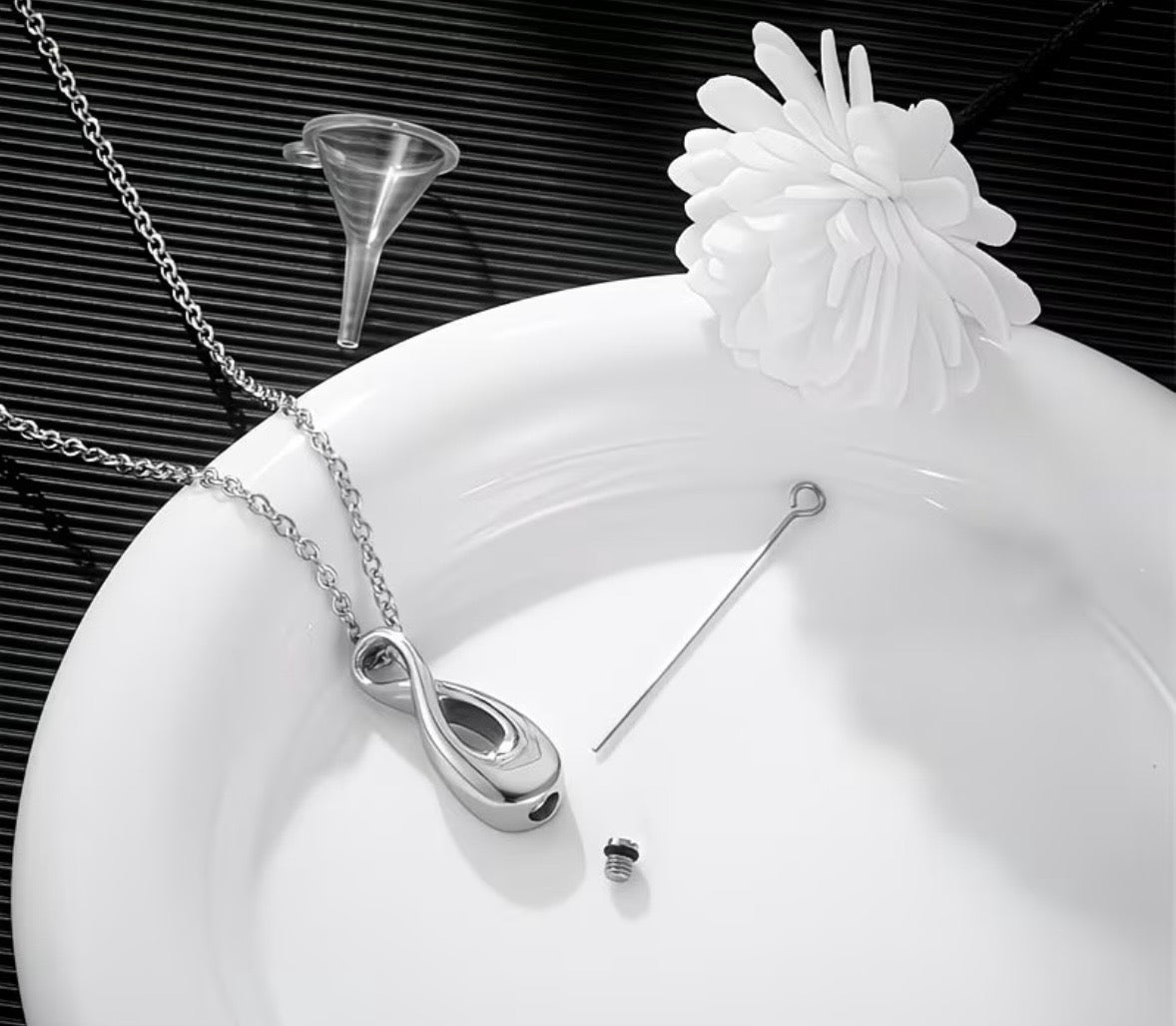 Self Fill Infinity Symbol Memorial Necklace