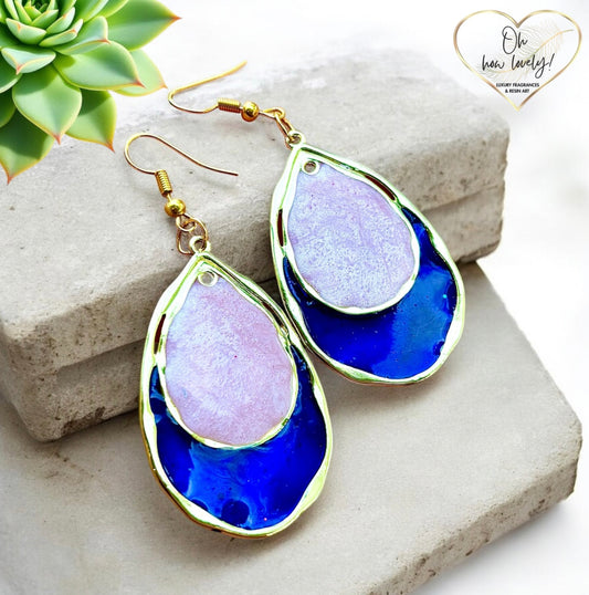 Large Oval Two Colour Earrings