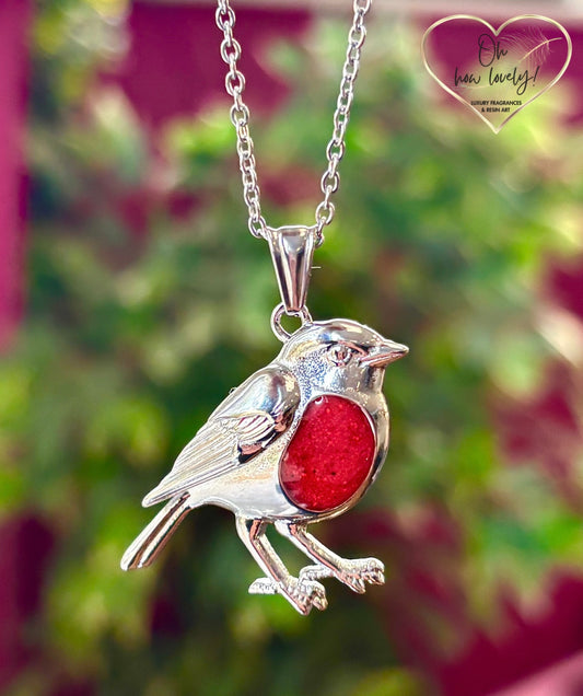 Robin Redbreast Resin Pendant & Chain