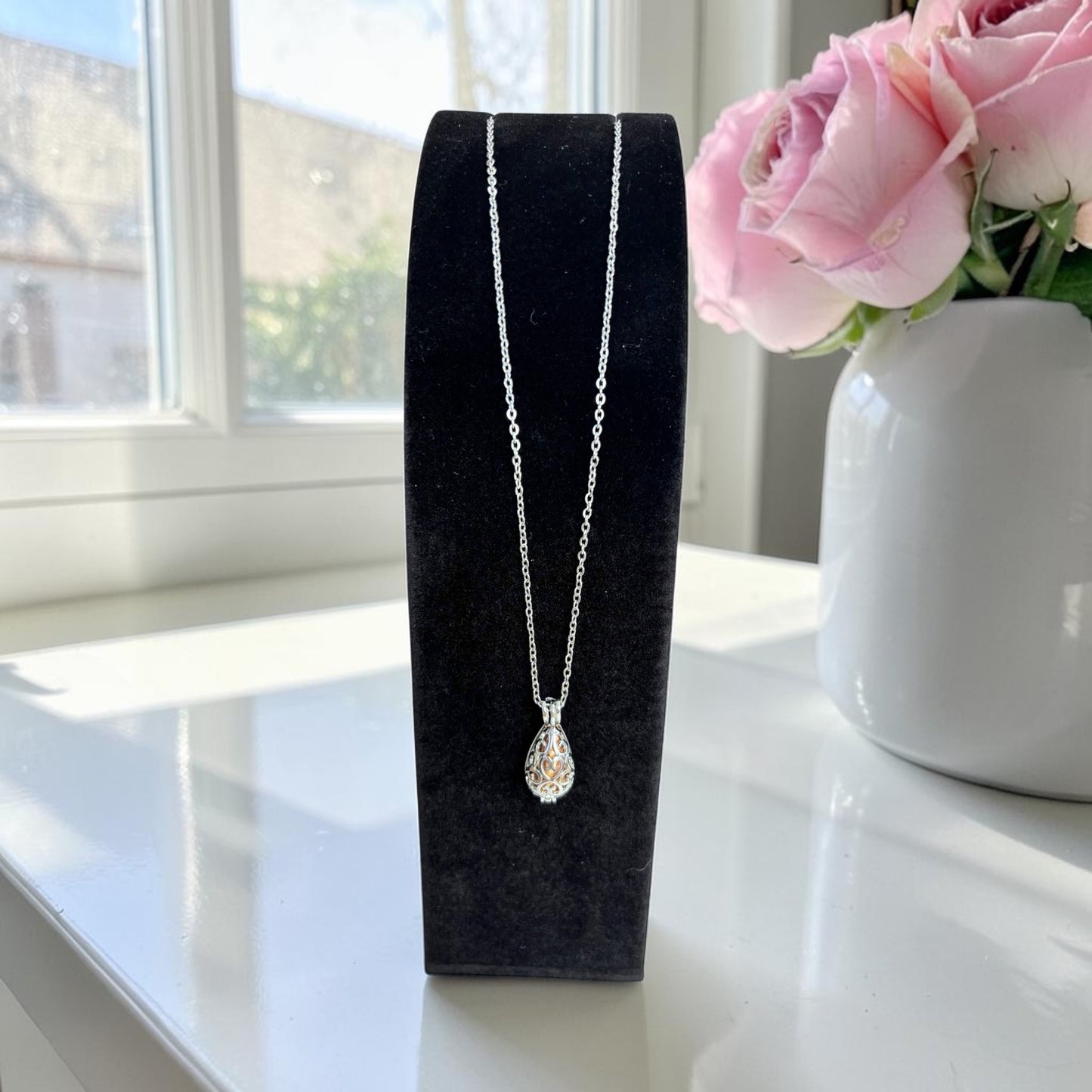 Self Fill Teardrop Memorial Necklace