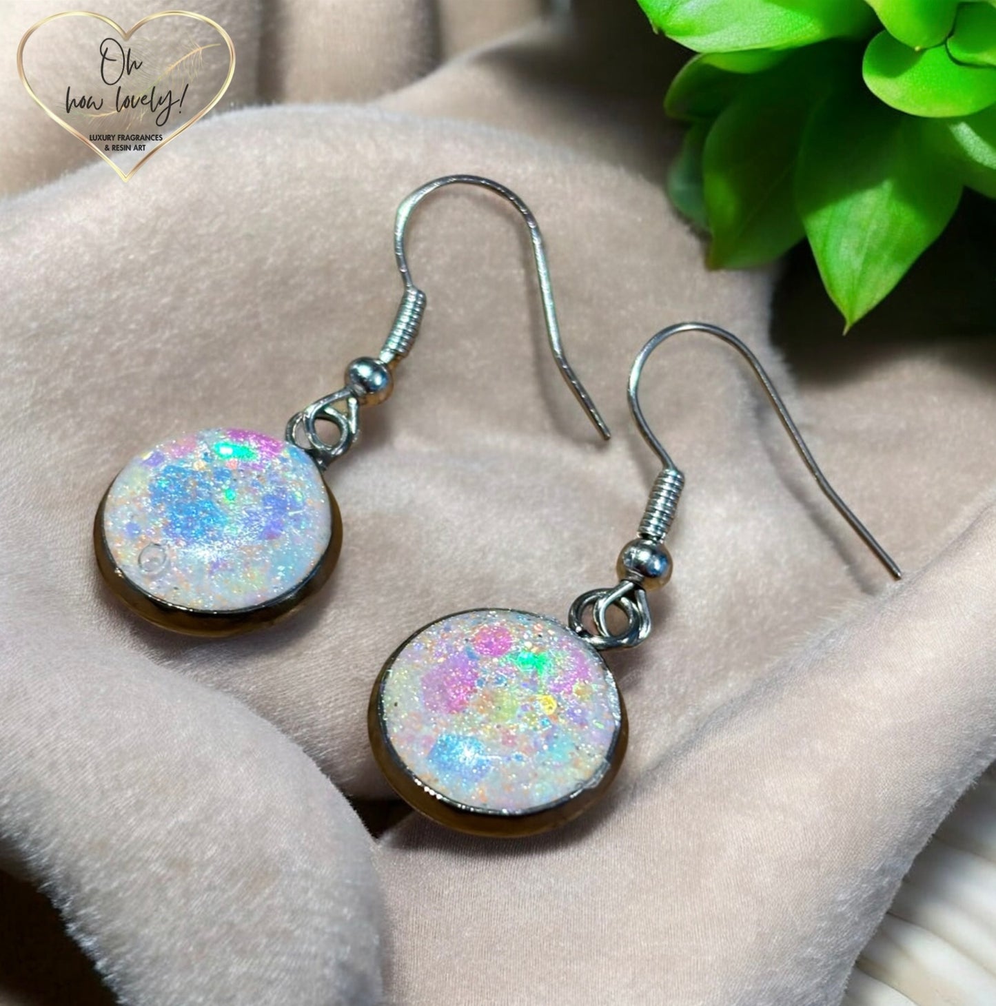 Resin Sparkle Dangle Earrings