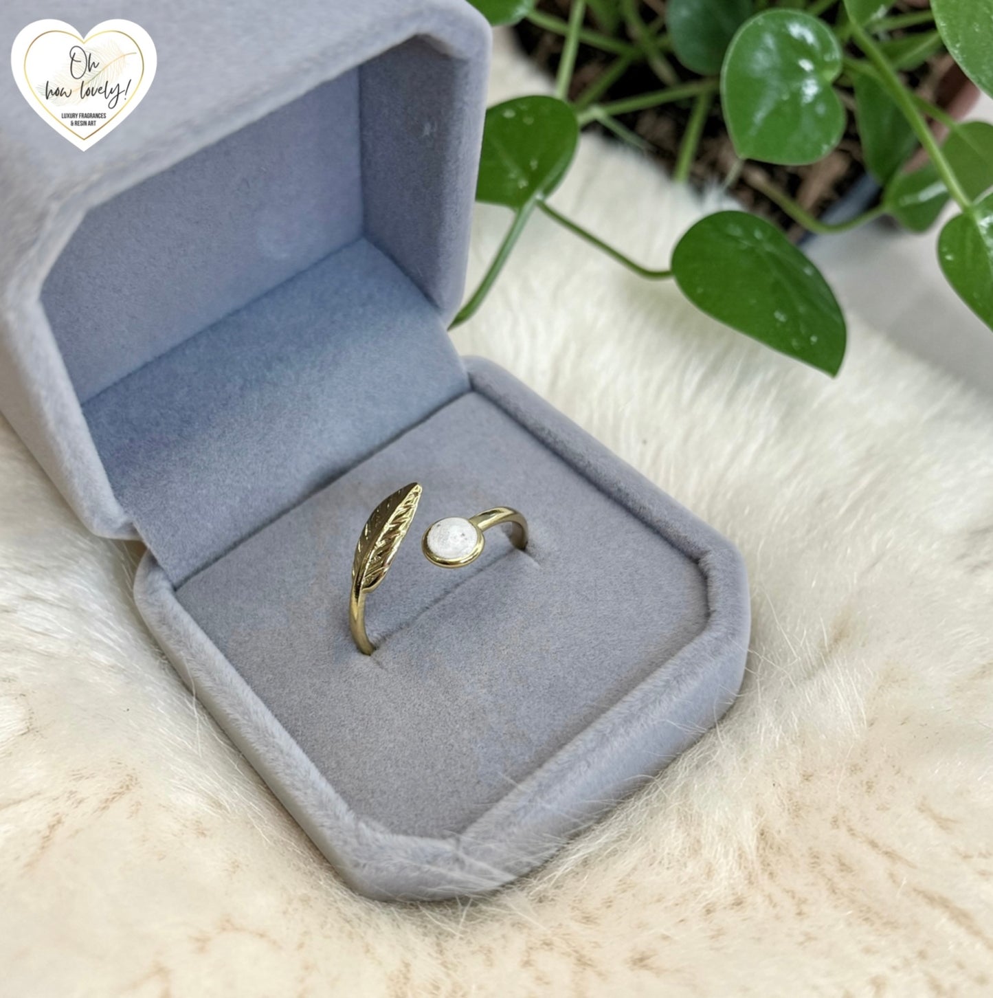Feather & Resin Ring