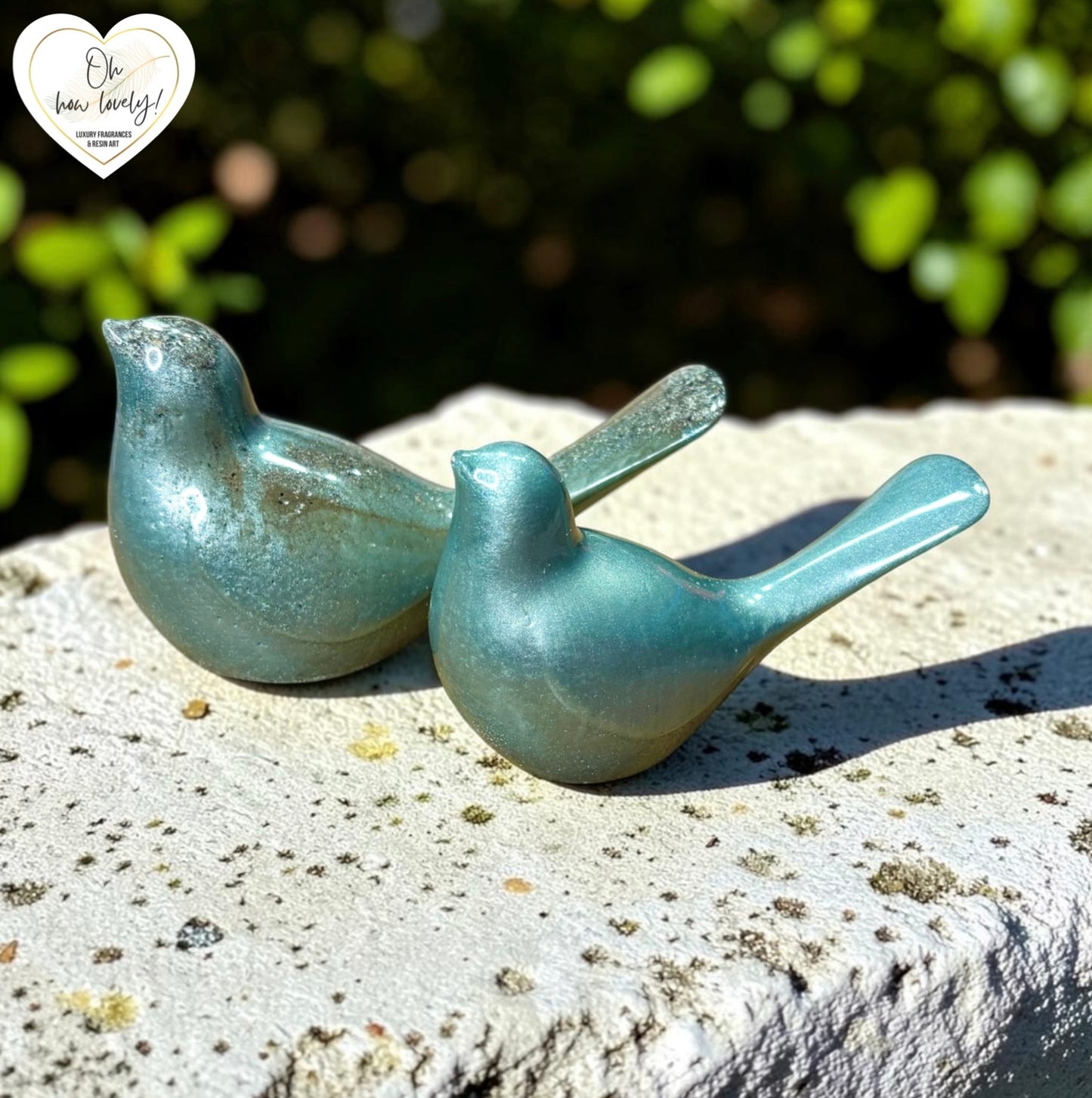 A Pair of Resin Memorial Birds