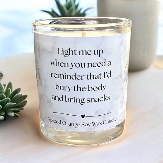 ‘Bury the body’ Scented Candle