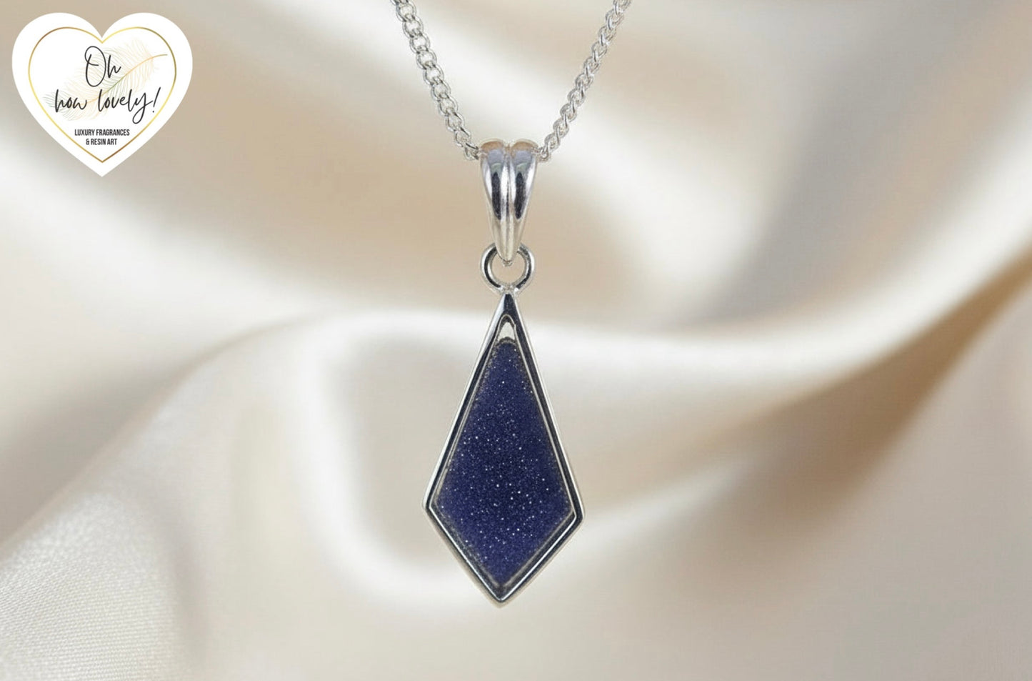 Solid Silver Kite Shaped Memorial Pendant Necklace