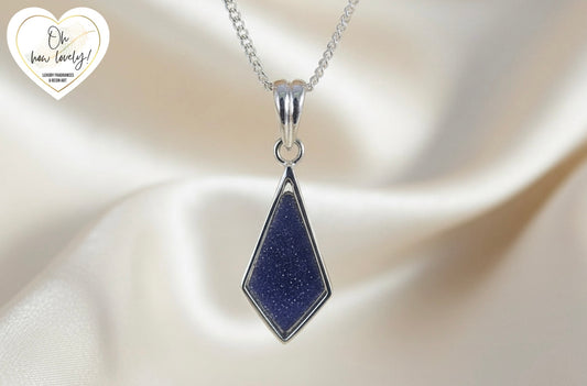Solid Silver Kite Shaped Memorial Pendant Necklace