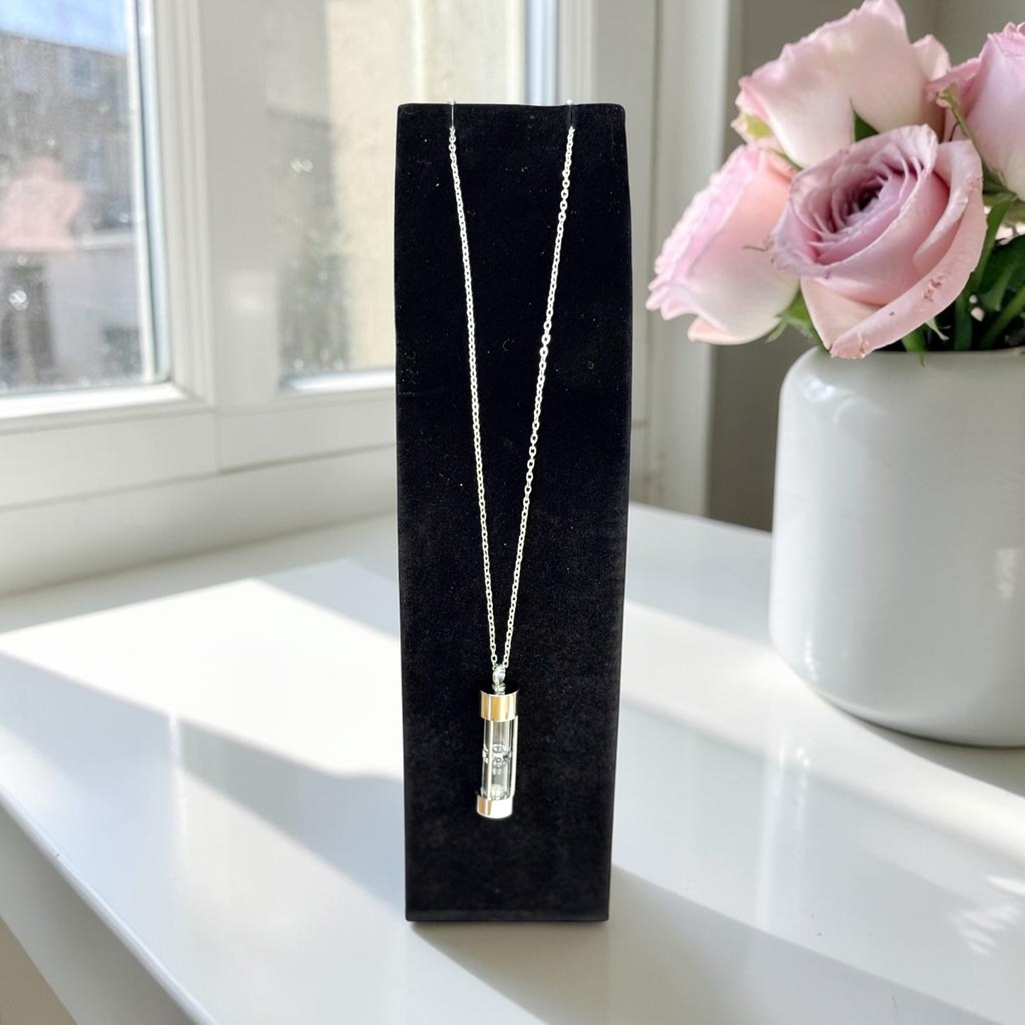 Self Fill ‘Egg Timer’ Memorial Necklace