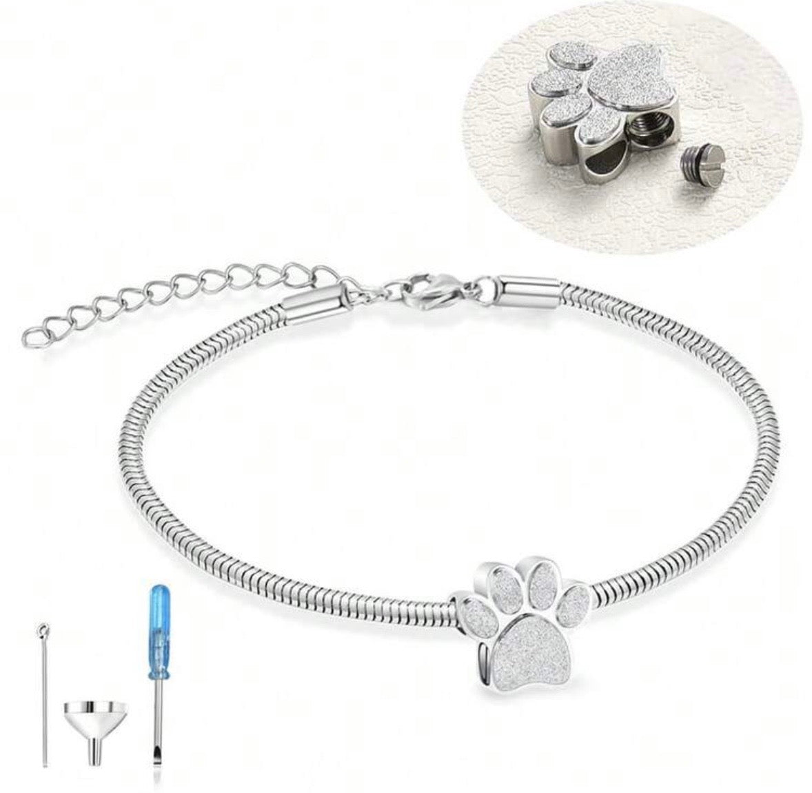 Self Fill Pawprint Memorial bracelet