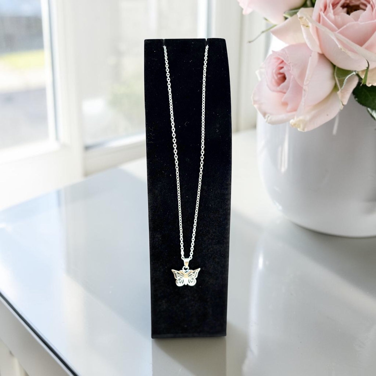 Self Fill Butterfly Memorial Necklace