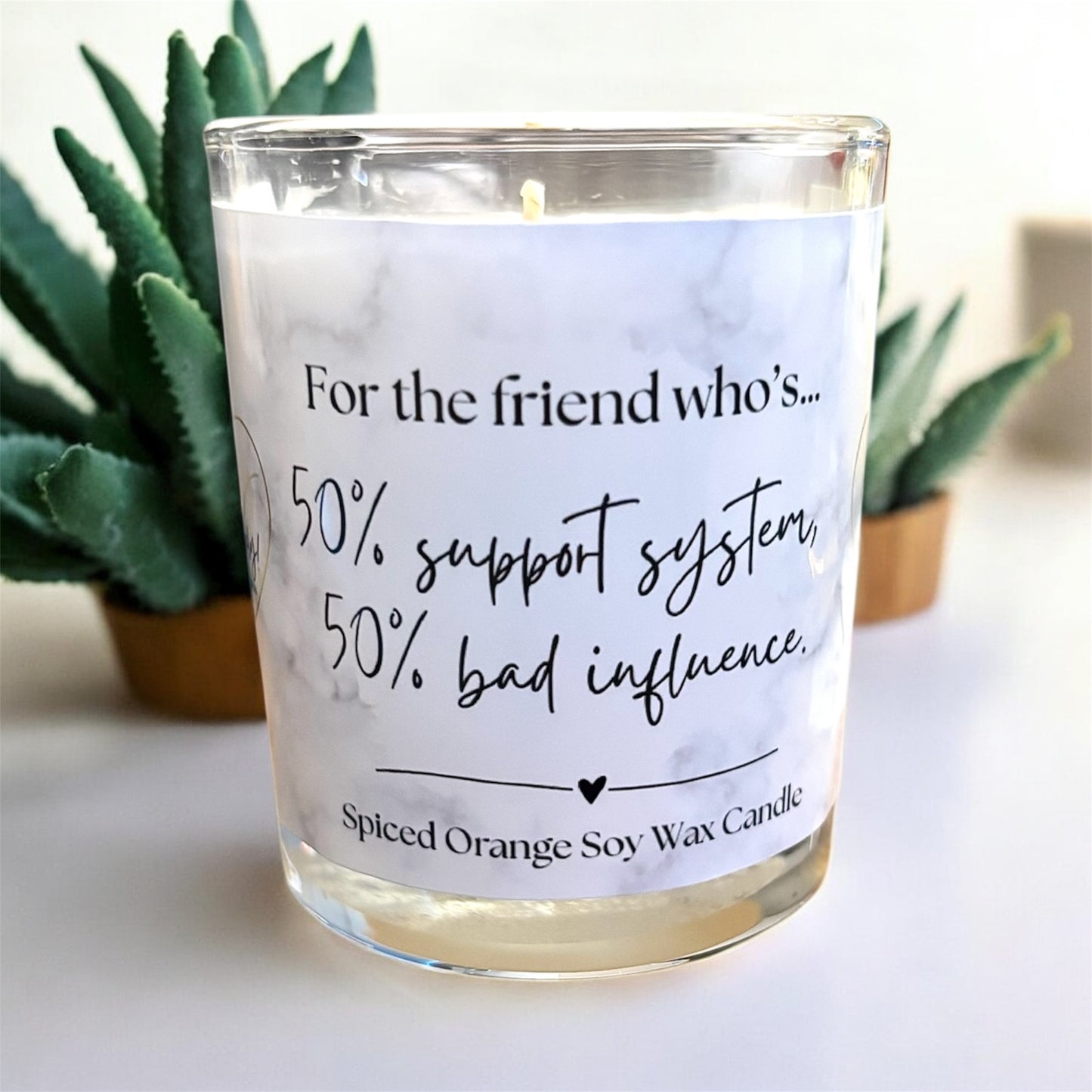 ‘50% bad influence’ Scented candle