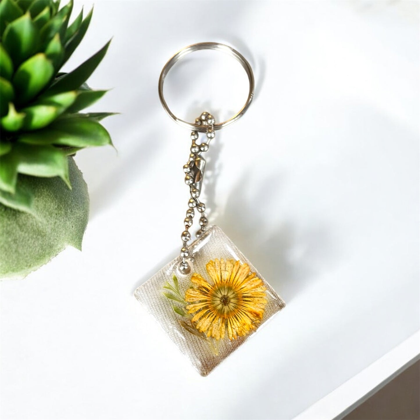 Floral Resin Key Charms