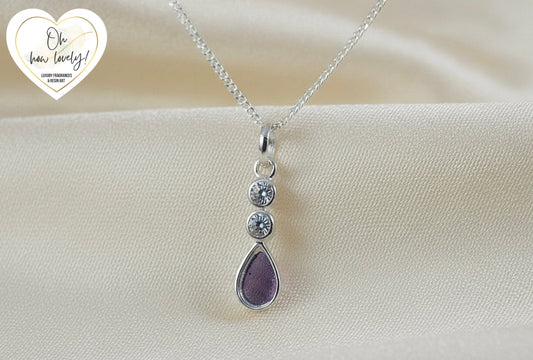 Silver Tear Drop Memorial Necklace