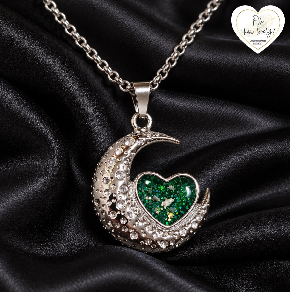 Crescent Moon Memorial Necklace