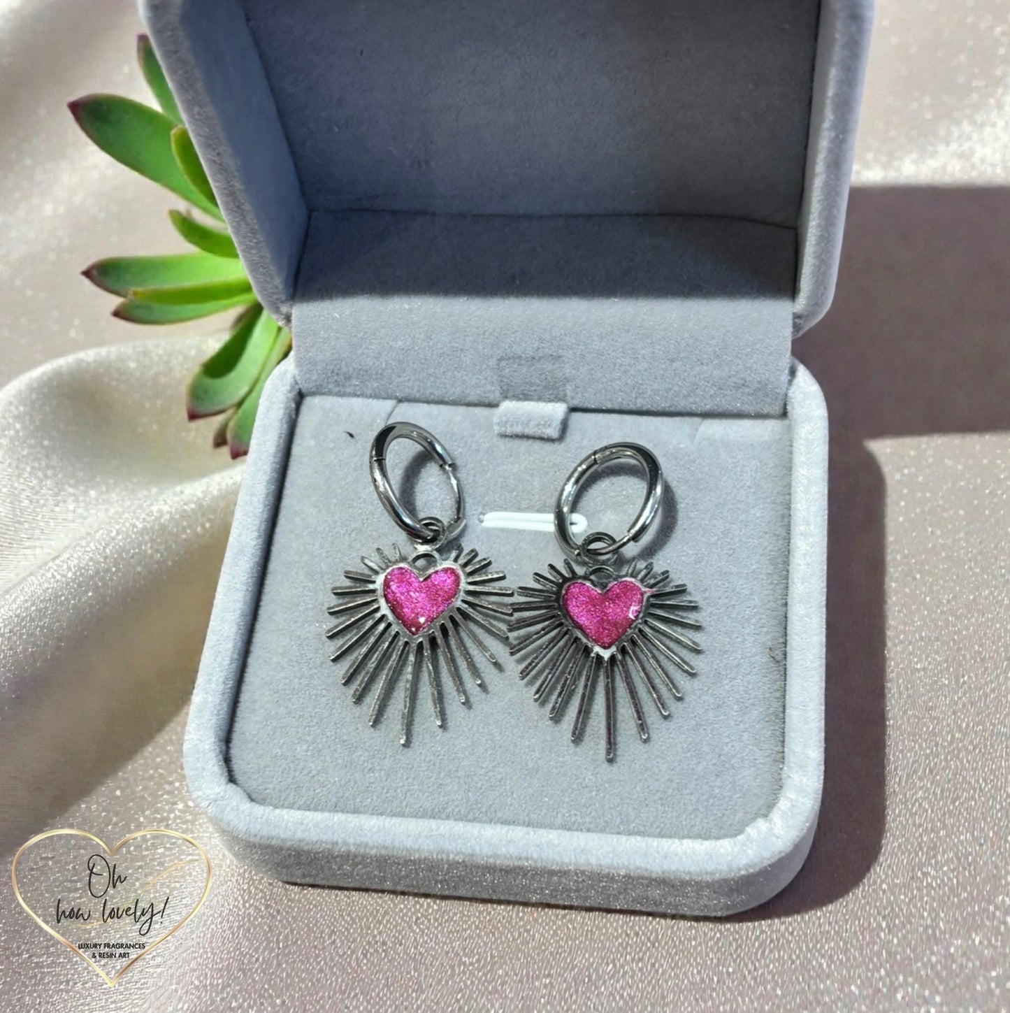 Sunburst Heart Earrings
