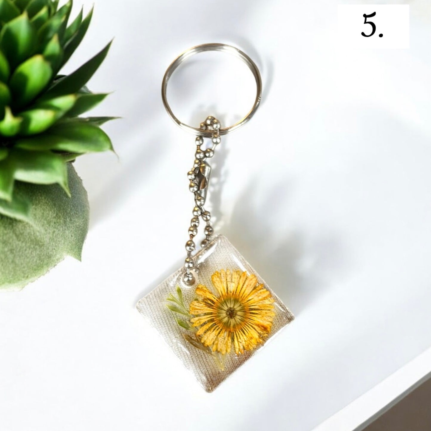 Floral Resin Key Charms