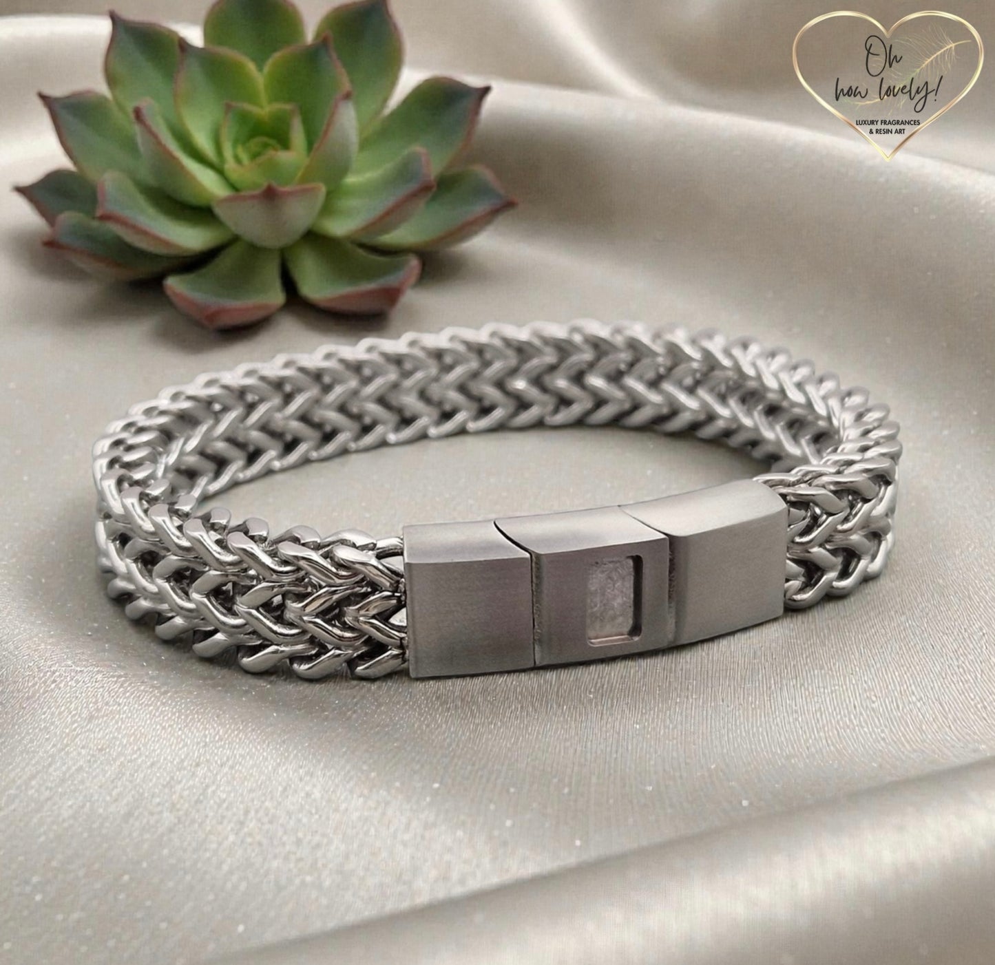 Chain Bracelet with Resin Inset