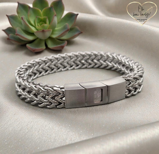Chain Bracelet with Resin Inset