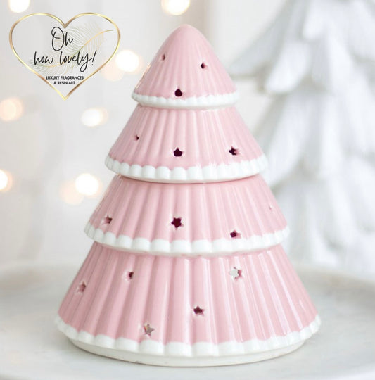 Ceramic Pink Xmas Tree Burner