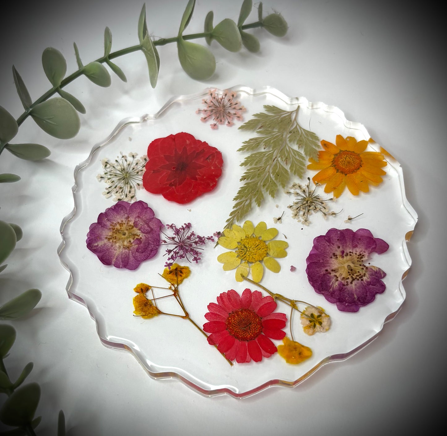 Large Floral Resin Coaster