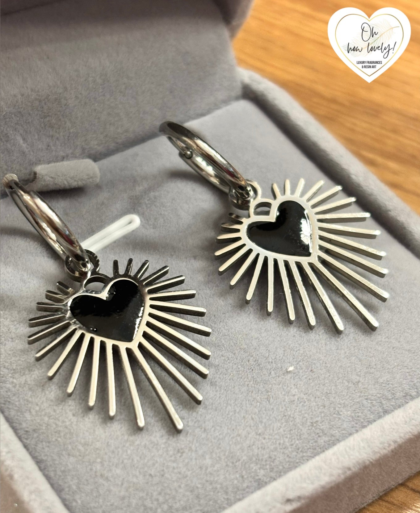 Sunburst Heart Earrings
