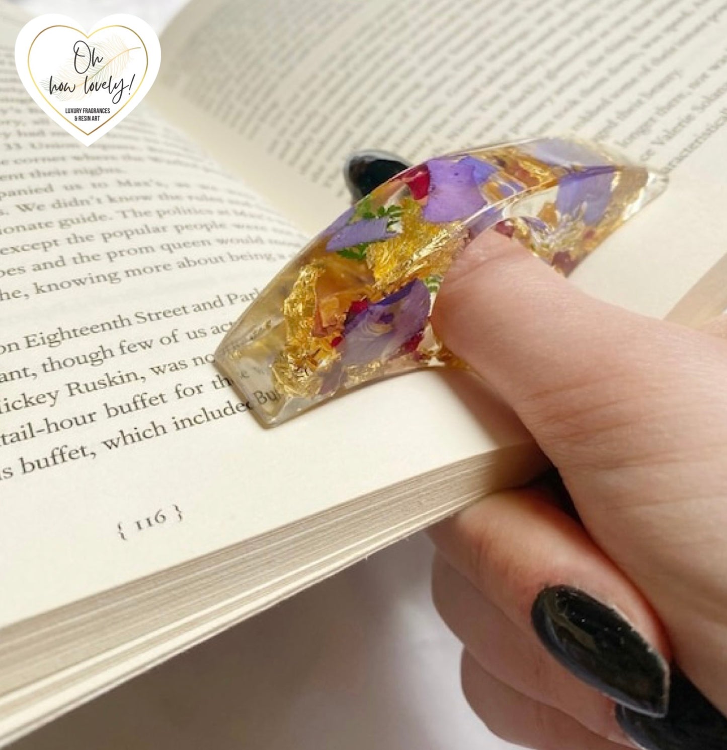 Floral Resin Book Page Holders