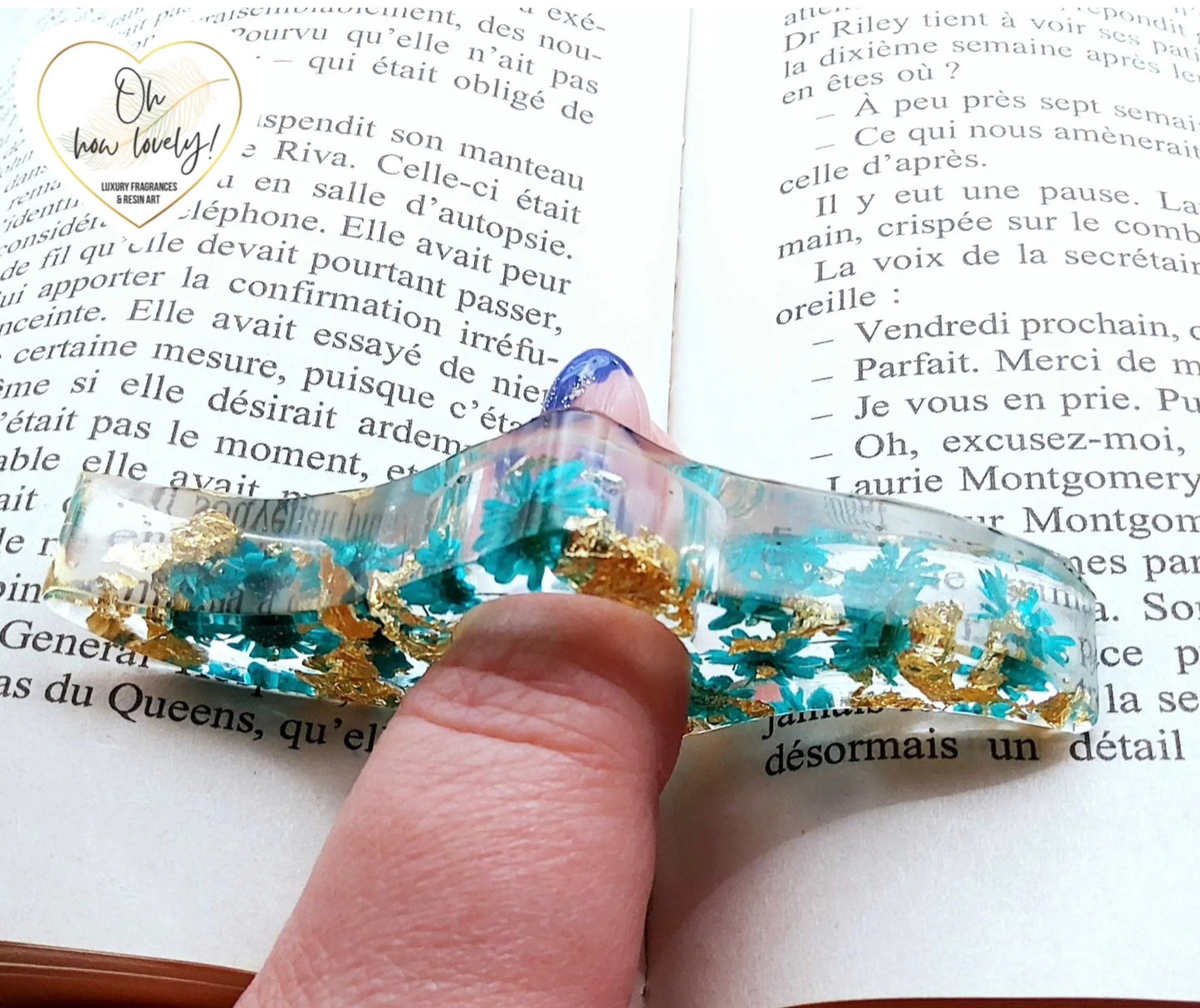 Floral Resin Book Page Holders