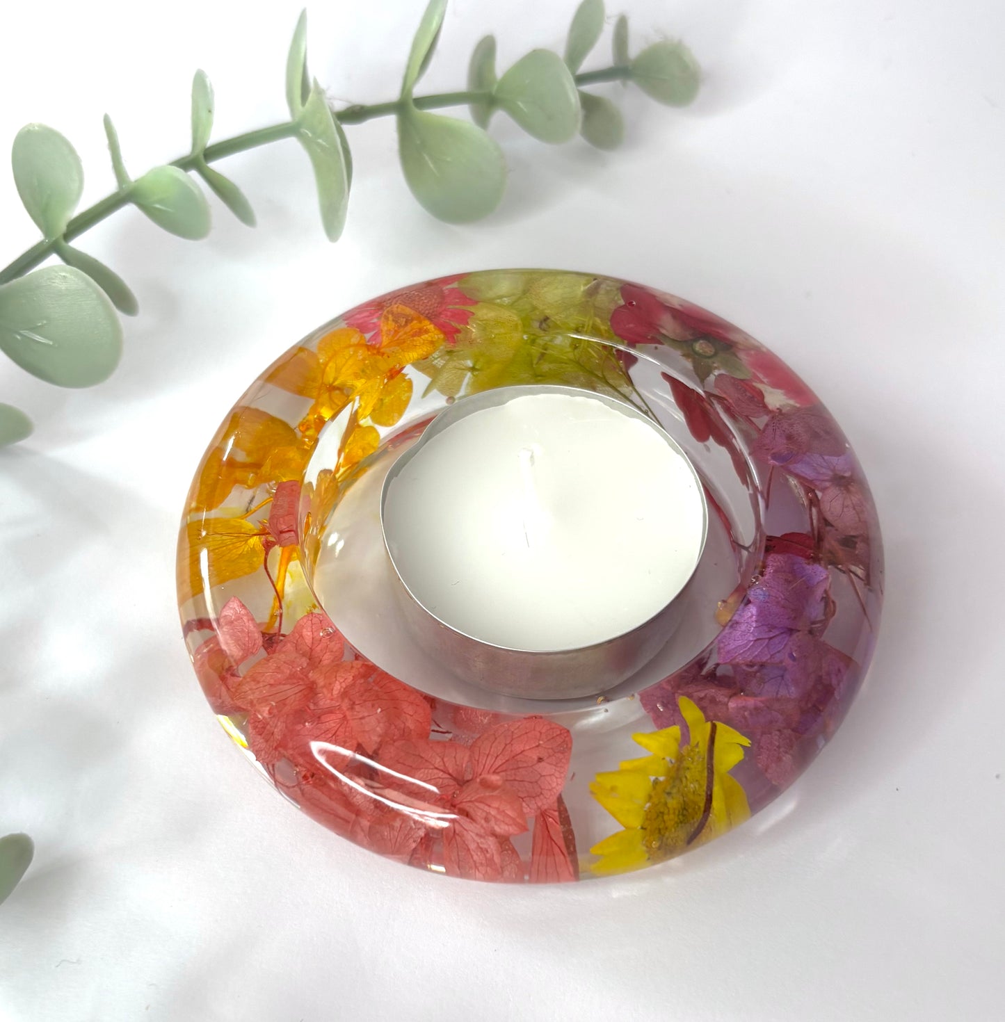 Beautiful Resin Floral Candle Holders