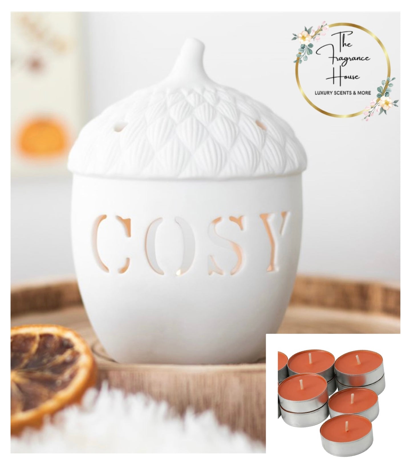 Ceramic Acorn Tealight Holder