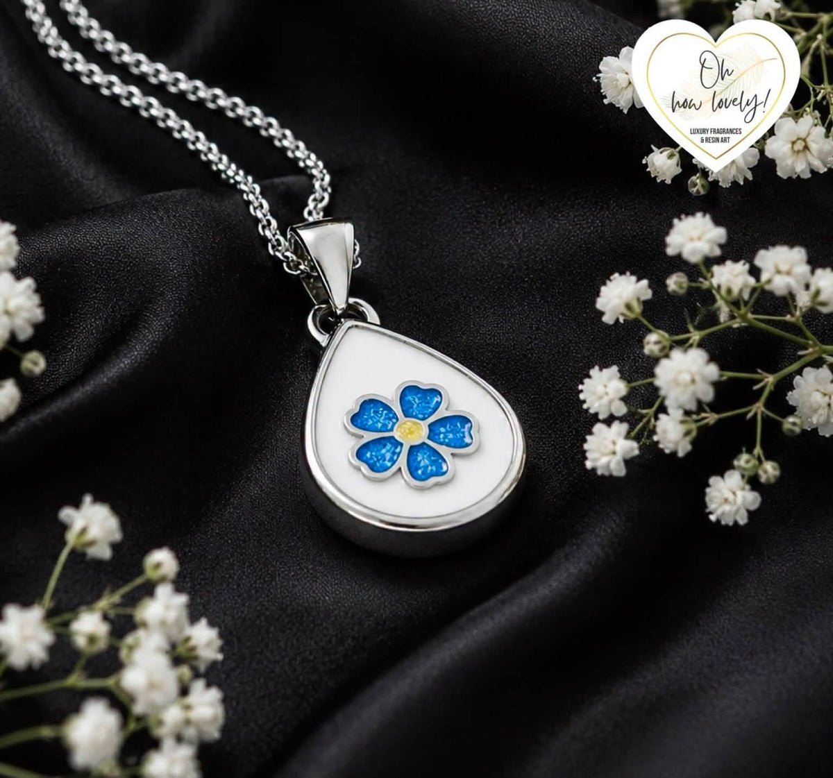 The ‘Forget Me Not’ Teardrop Memorial Necklace