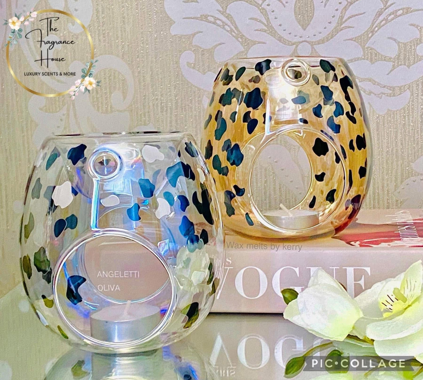 Animal print glass wax burners