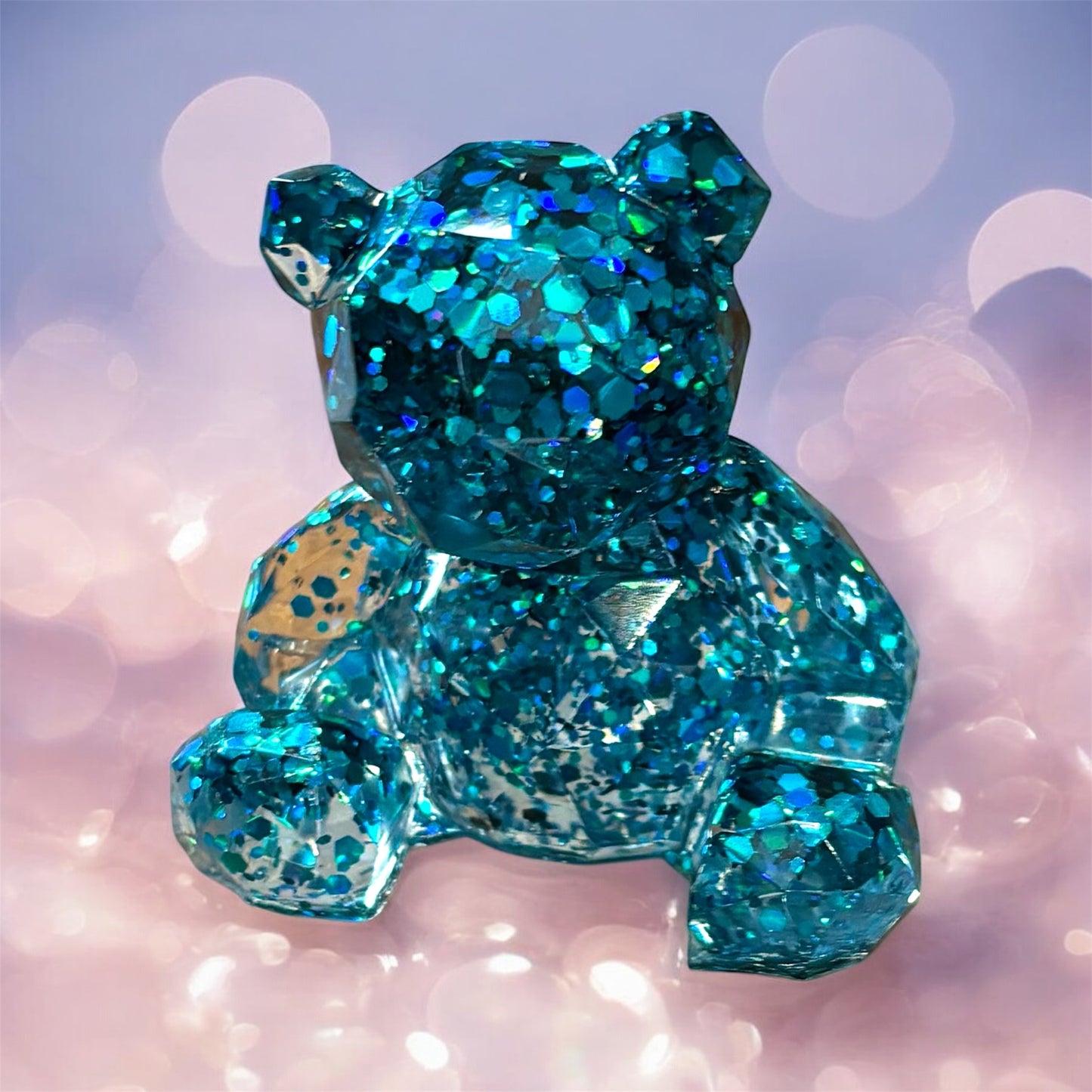 Sparkly resin bear