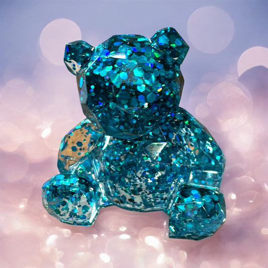 Sparkly resin bear